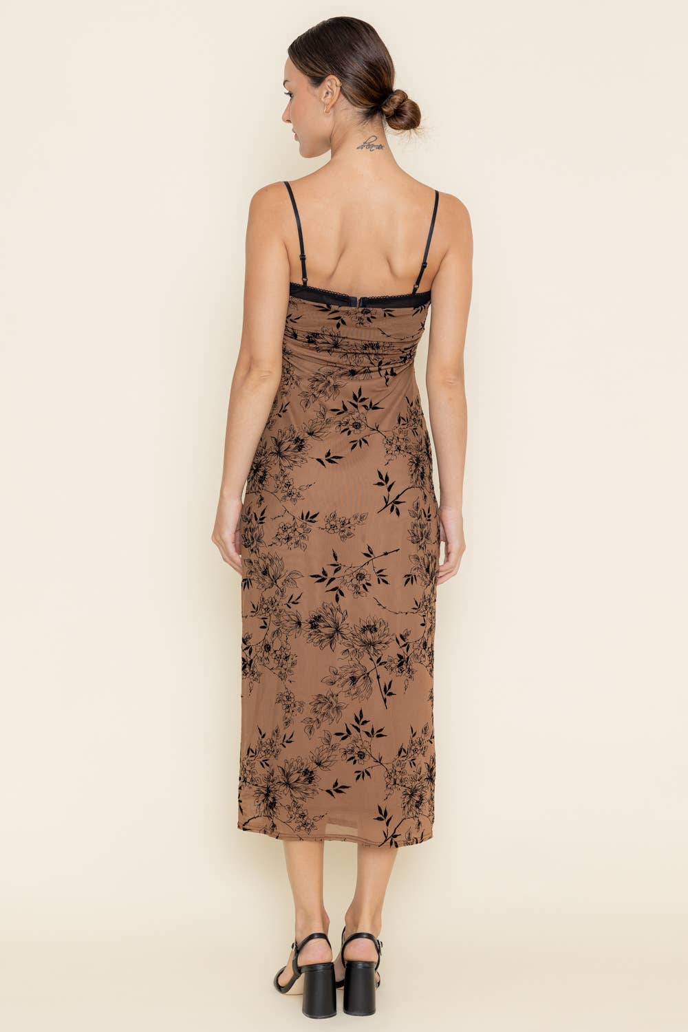 LACE BURN OUT VELVET FLORAL MESH MIDI DRESS *LAST ONE* FINAL SALE