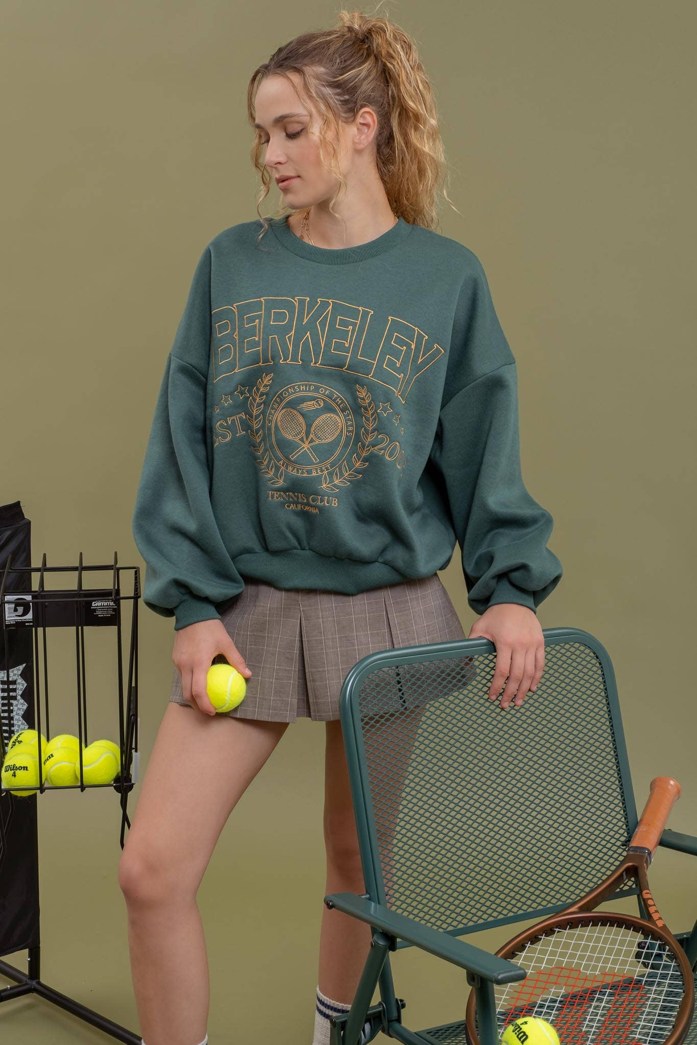 TENNIS EMBROIDERED CREW