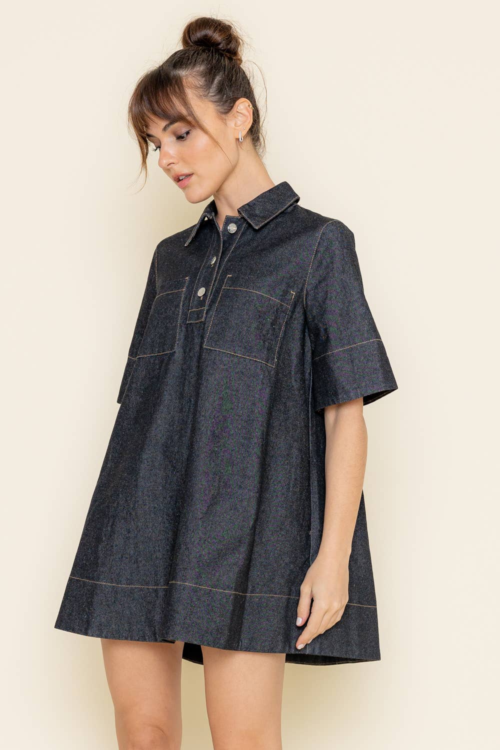 BABYDOLL DENIM DRESS