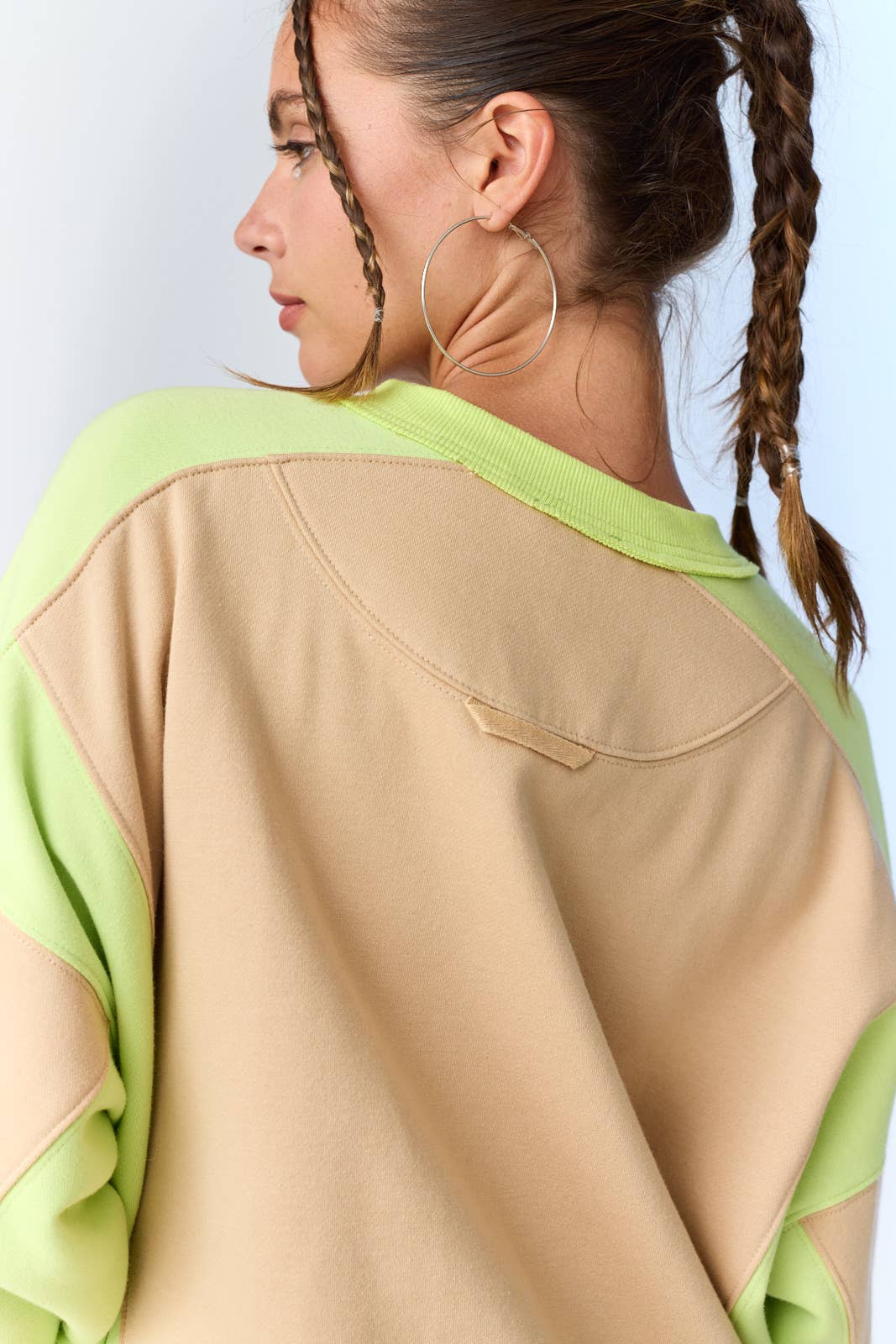 Olivia Neon Raw Hem Pullover