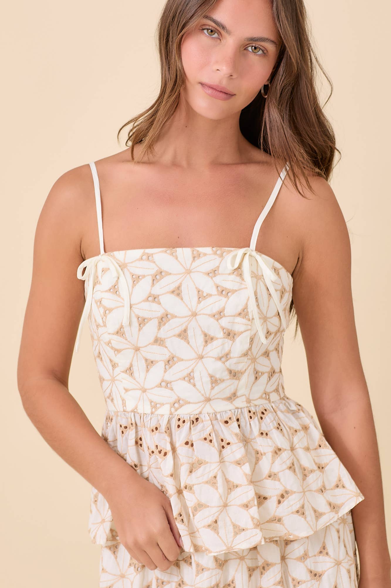 Floral Eyelet Peplum Top * see other listing for skirt*