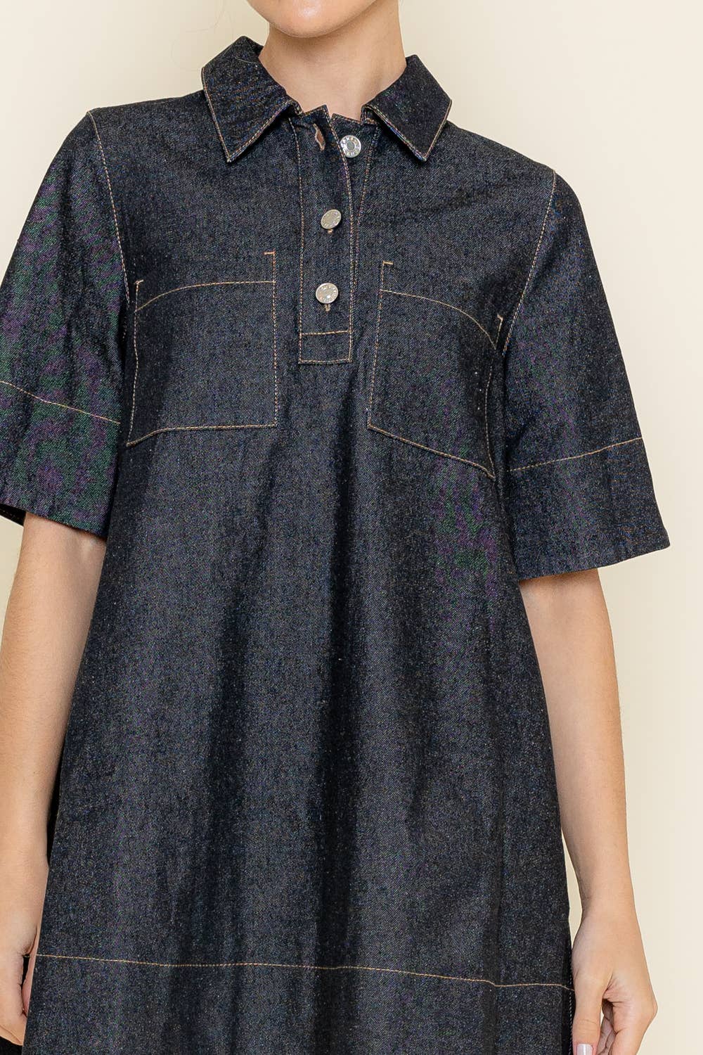 BABYDOLL DENIM DRESS
