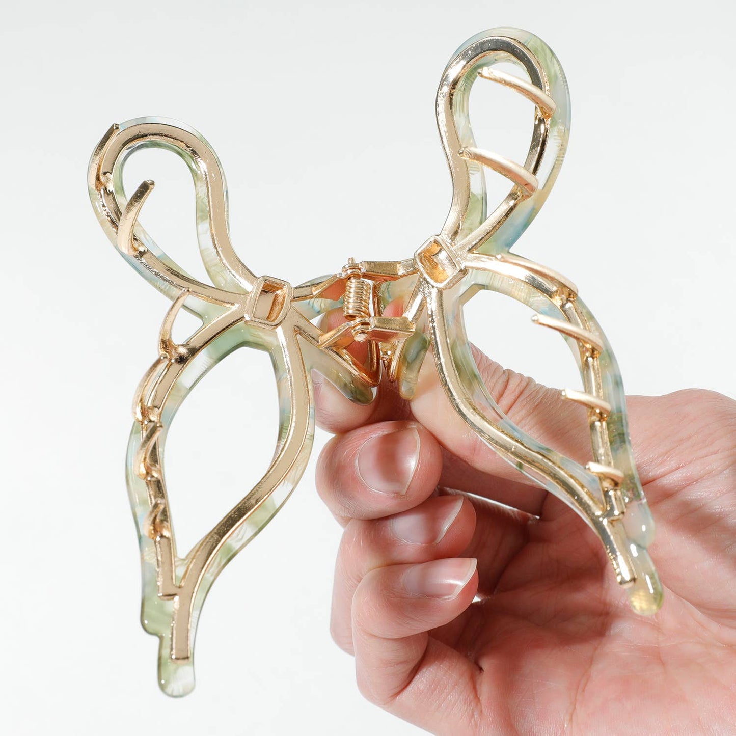 Sabrina Spring | Large Ribbon Metal Bow Claw Clip - comes with 1 clip - choose color