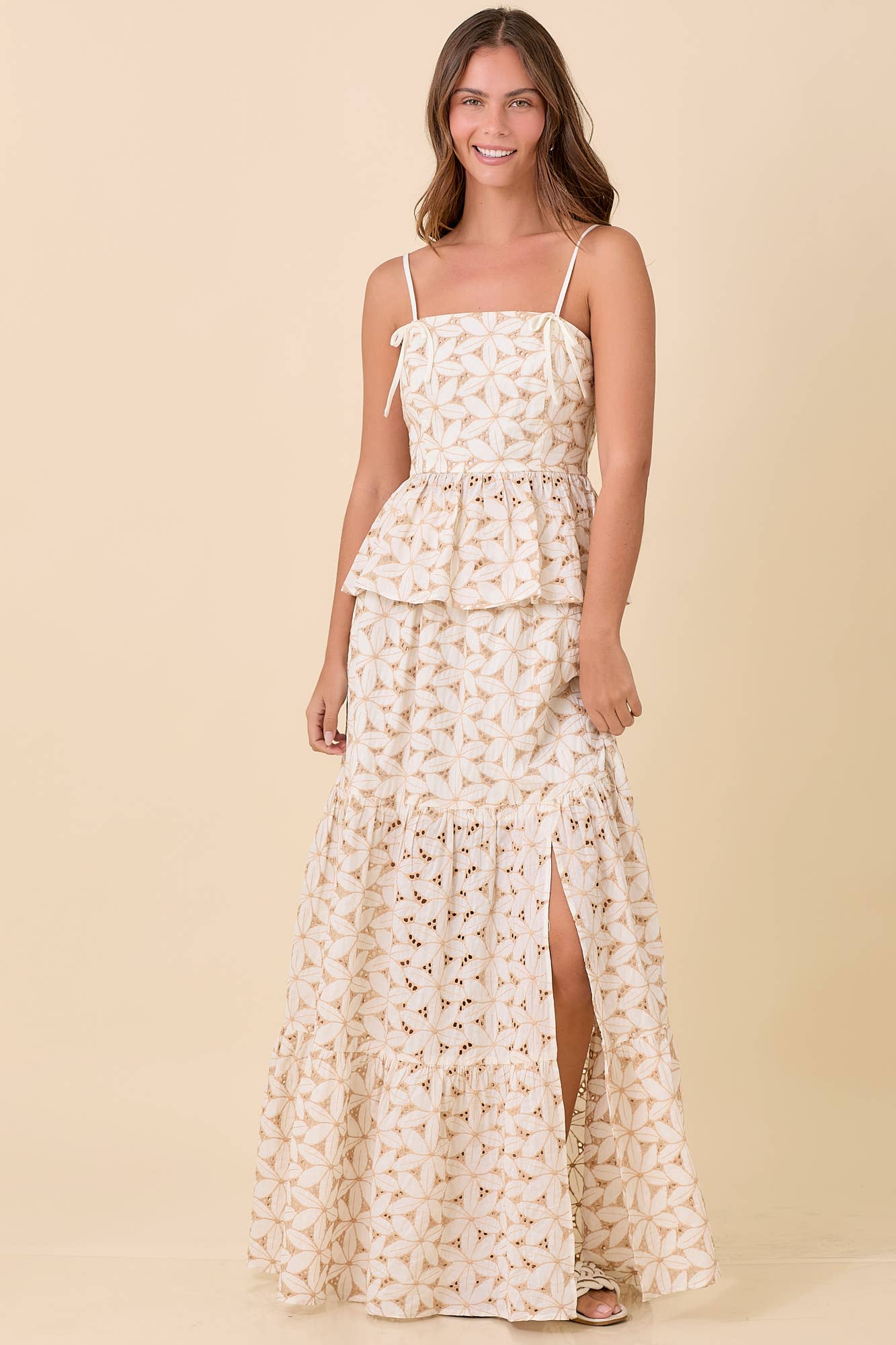 Floral Eyelet Peplum Top * see other listing for skirt*