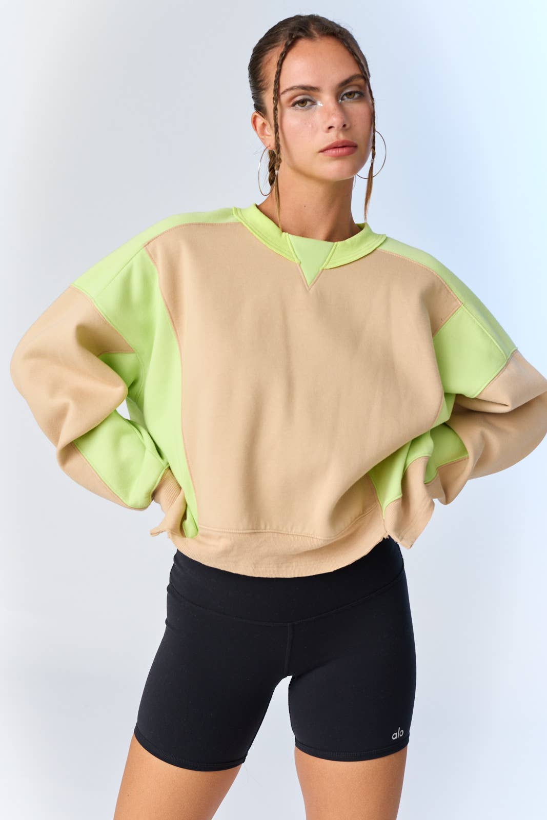 Olivia Neon Raw Hem Pullover