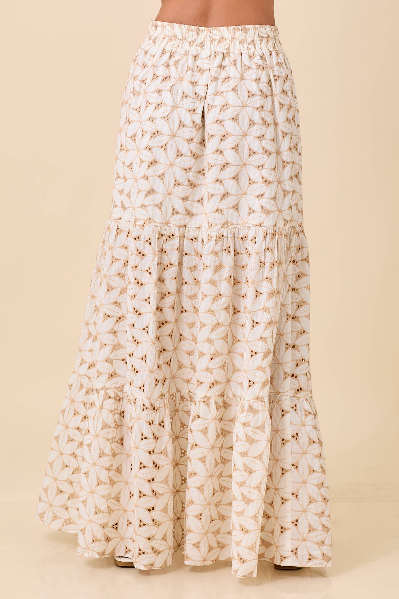 Flower Eyelet Side Slit Maxi Skirt *see other listing for matching top*