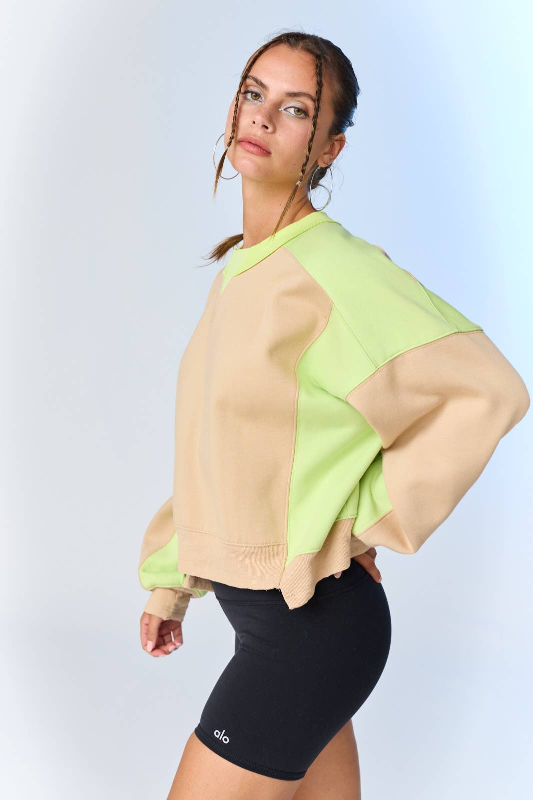 Olivia Neon Raw Hem Pullover
