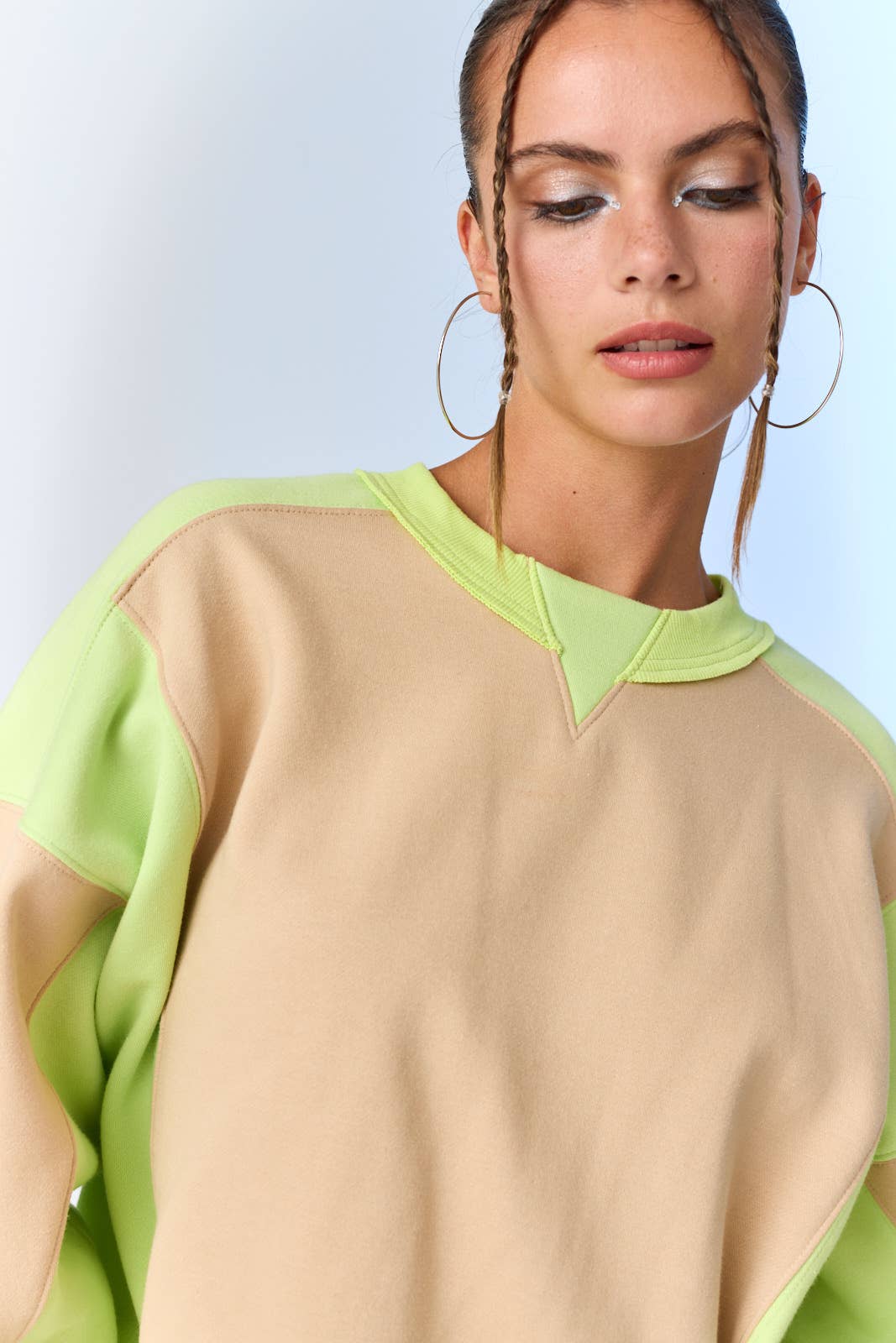 Olivia Neon Raw Hem Pullover