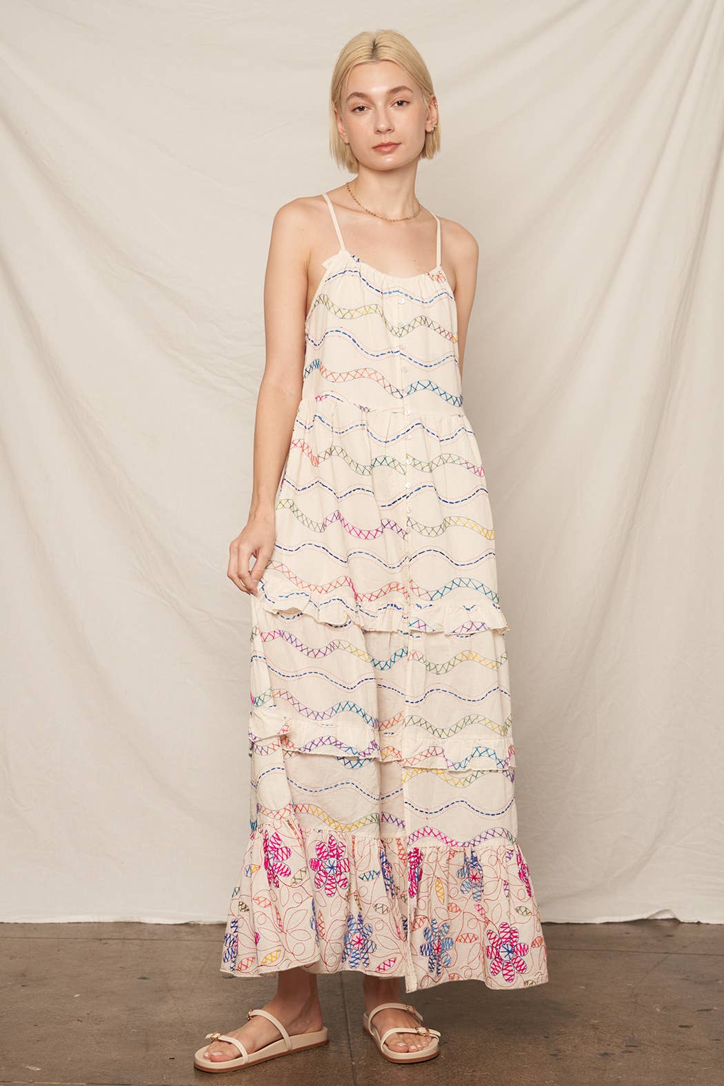 Embroidered Tiered Maxi Dress *LAST ONE*