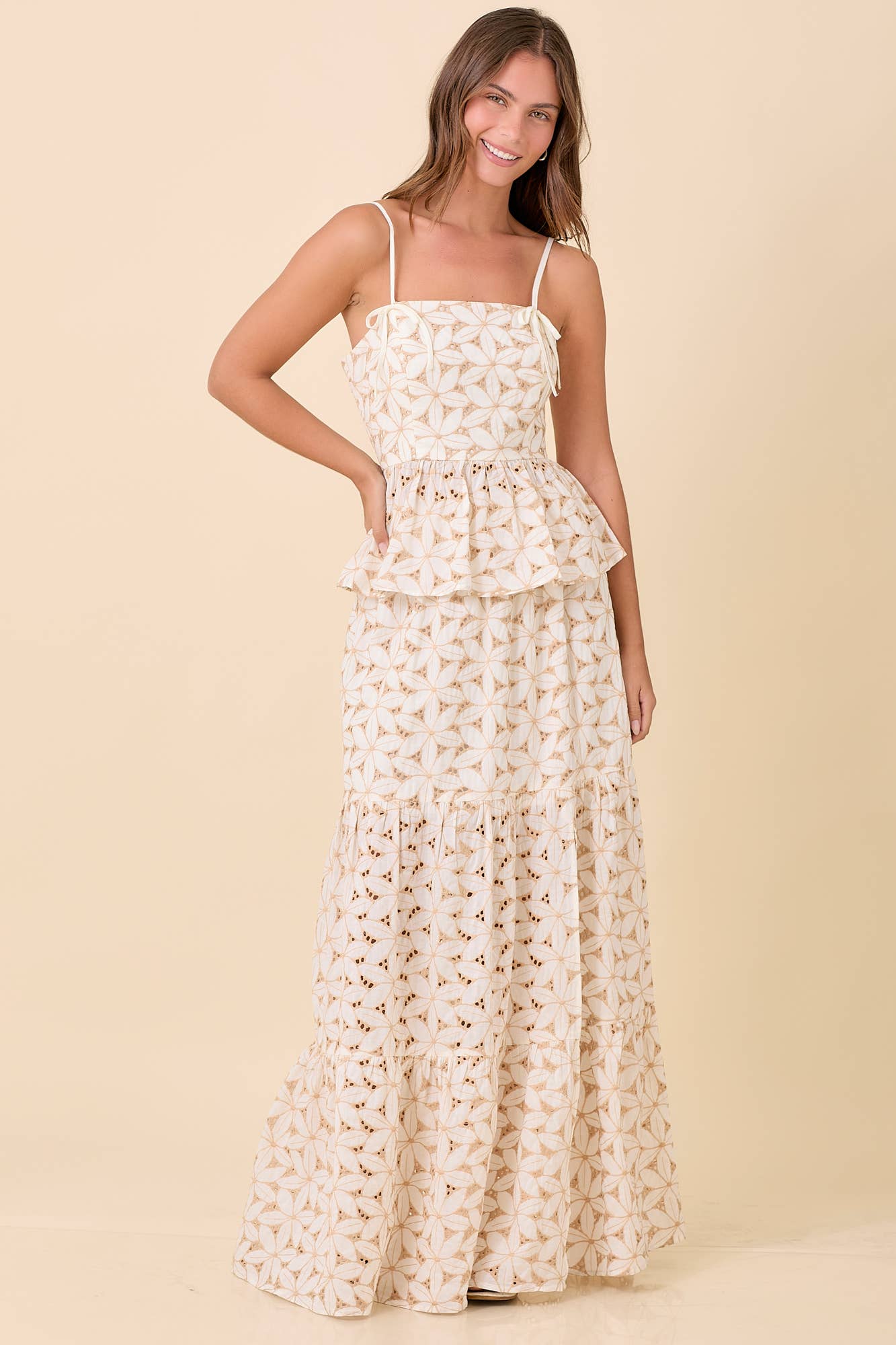 Floral Eyelet Peplum Top * see other listing for skirt*