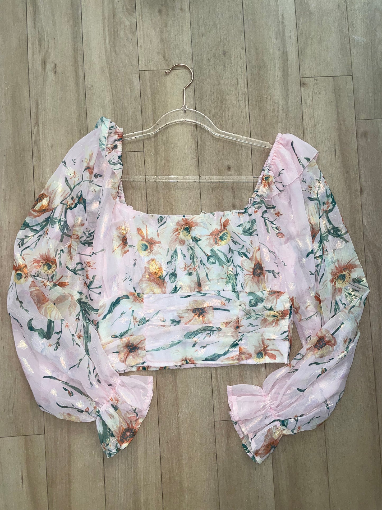 floral shimmer blouse
