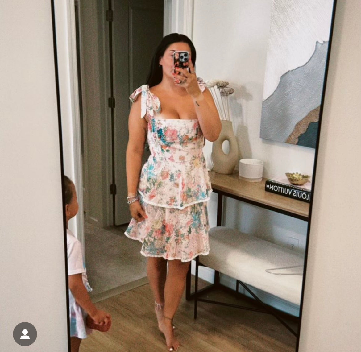 floral eyelet dress