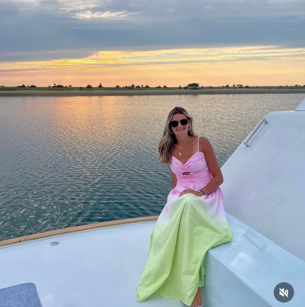 sunset dip dress