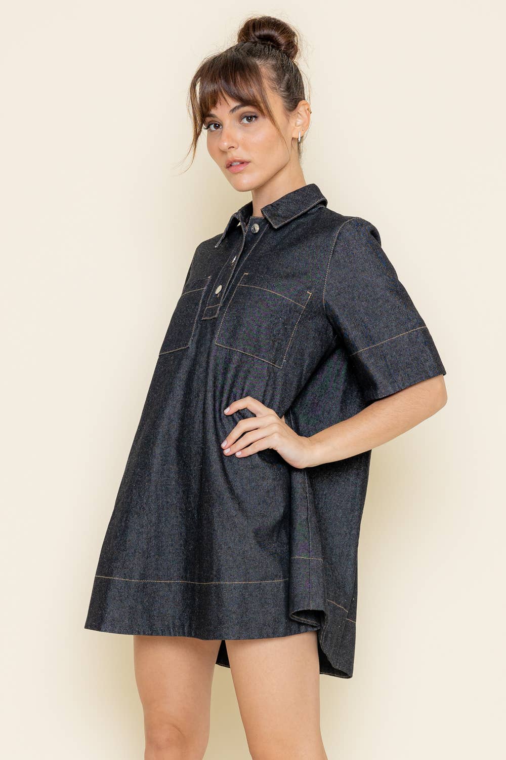 BABYDOLL DENIM DRESS