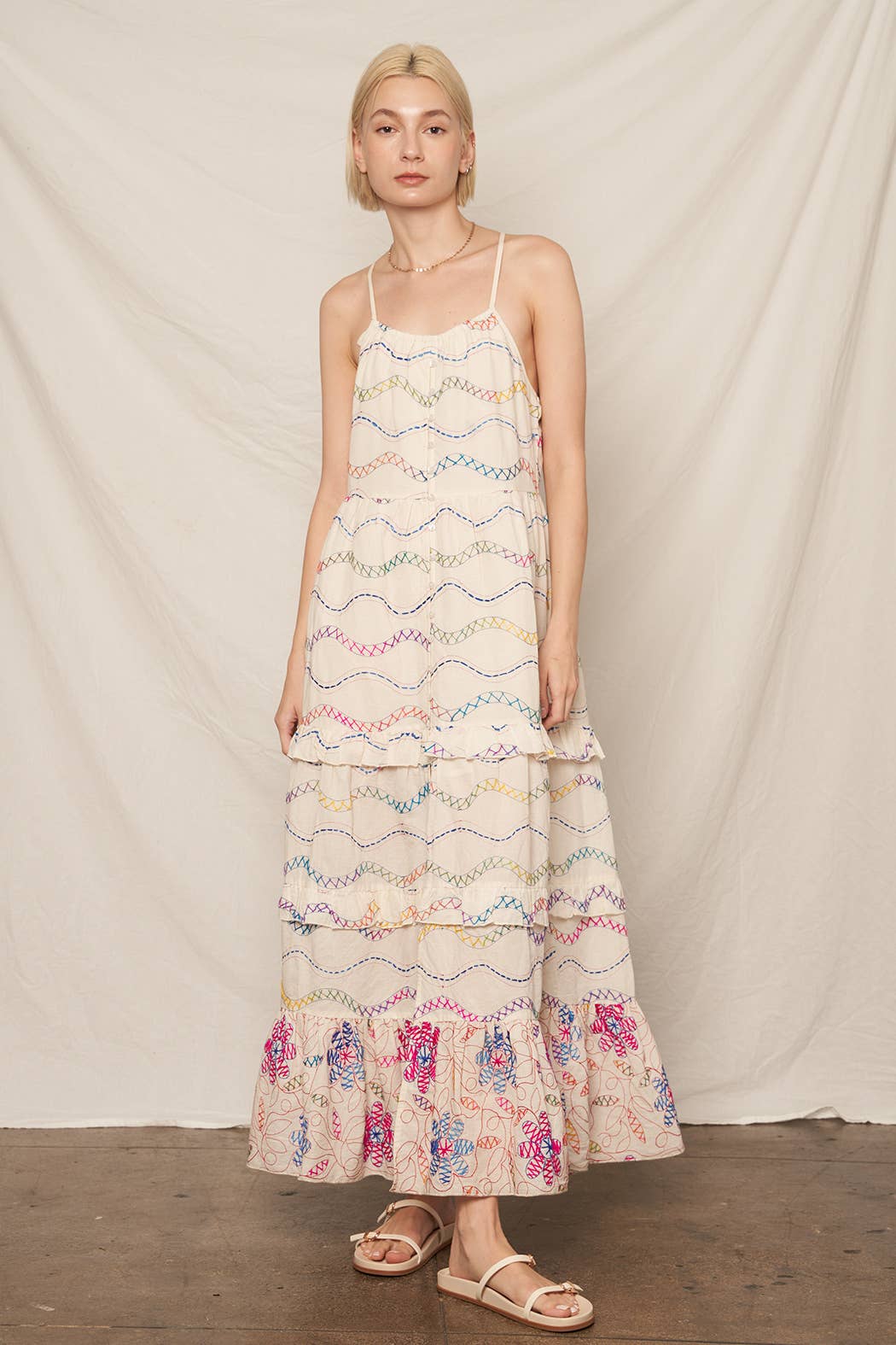Embroidered Tiered Maxi Dress *LAST ONE*