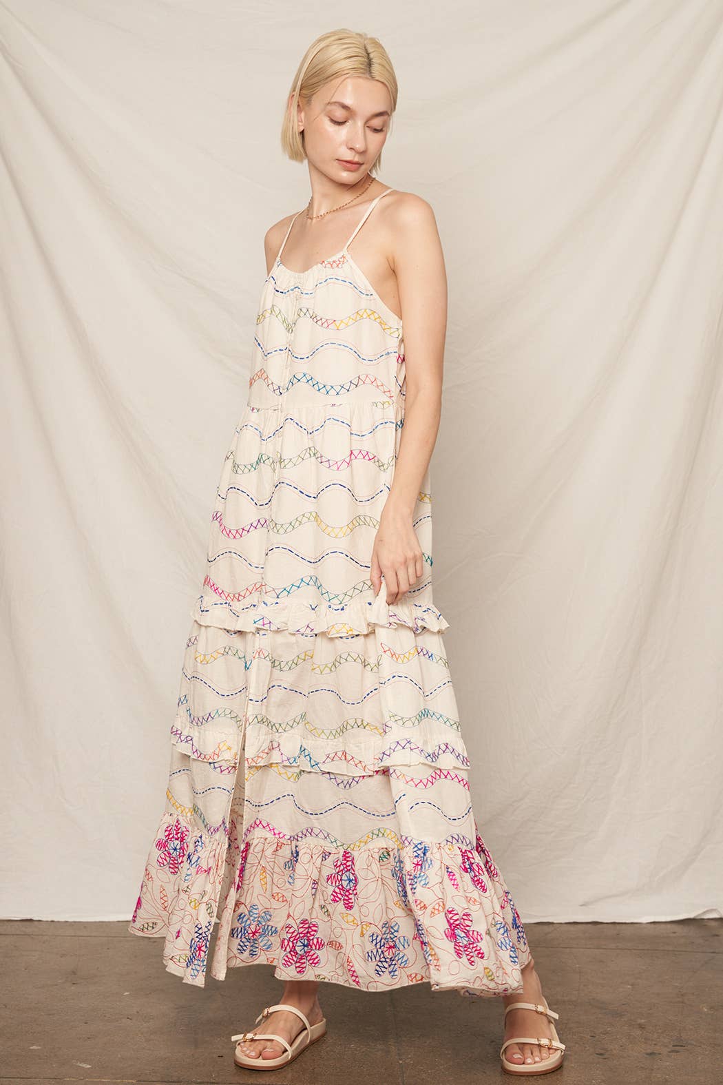 Embroidered Tiered Maxi Dress *LAST ONE*