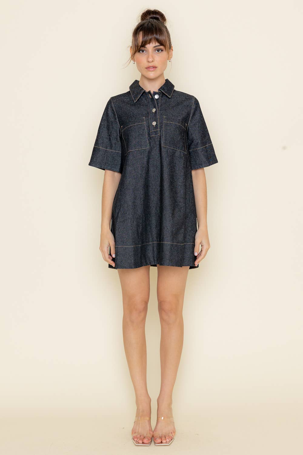 BABYDOLL DENIM DRESS