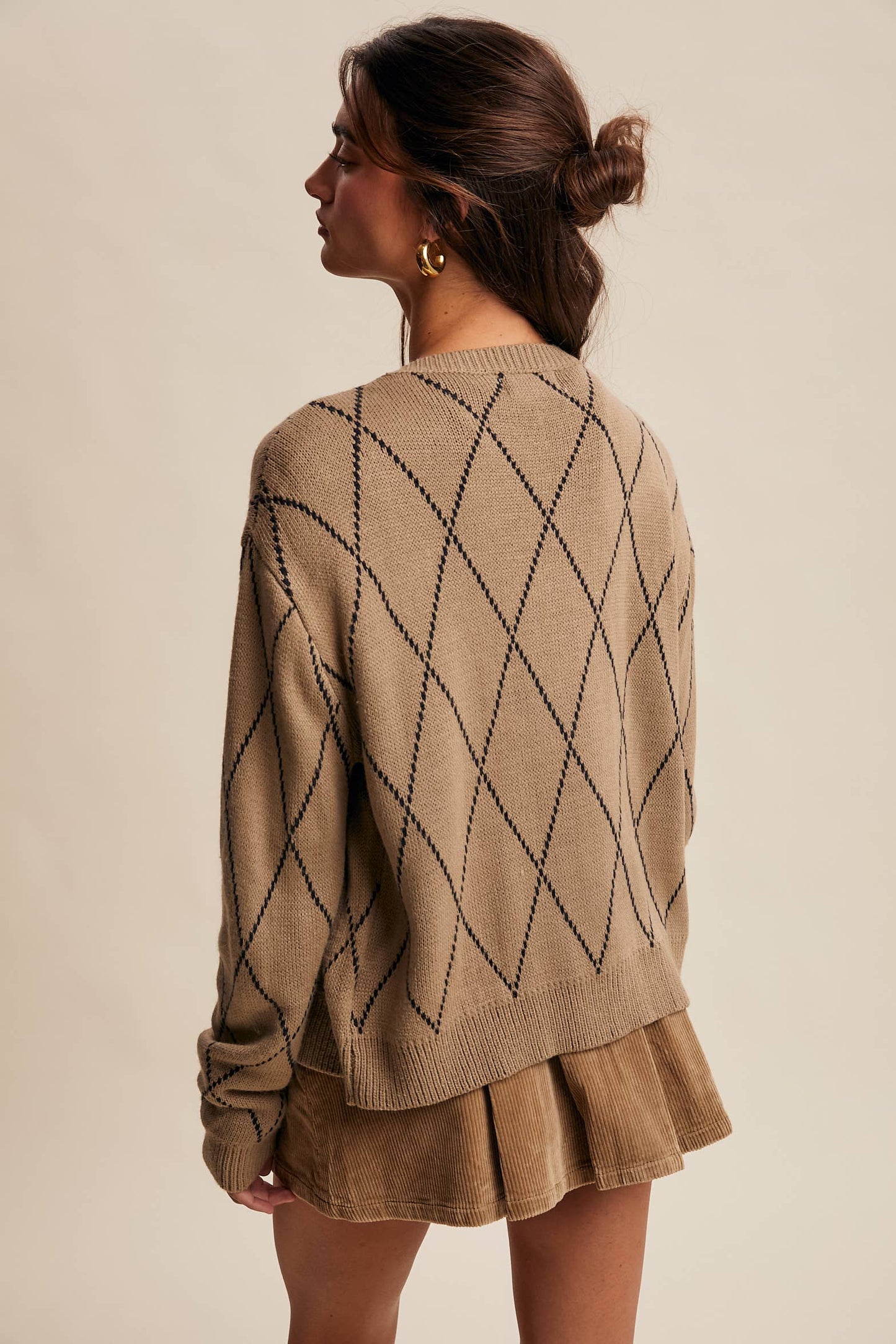 Argyle Bow Cardigan