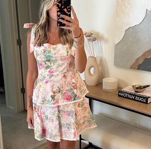 floral eyelet dress