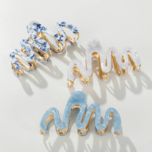 Willow Coastal | Large Squiggle Metal Claw Clip - comes with one clip