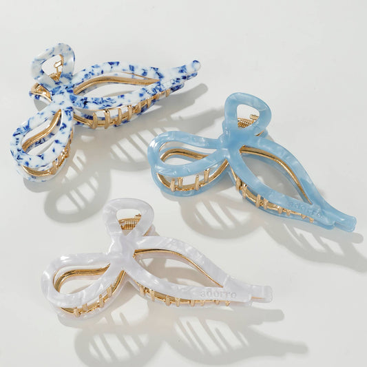 Sabrina Coastal | Large Ribbon Metal Bow Claw Clip - comes with 1 clip
