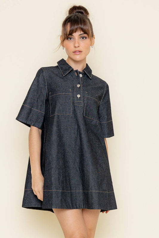 BABYDOLL DENIM DRESS