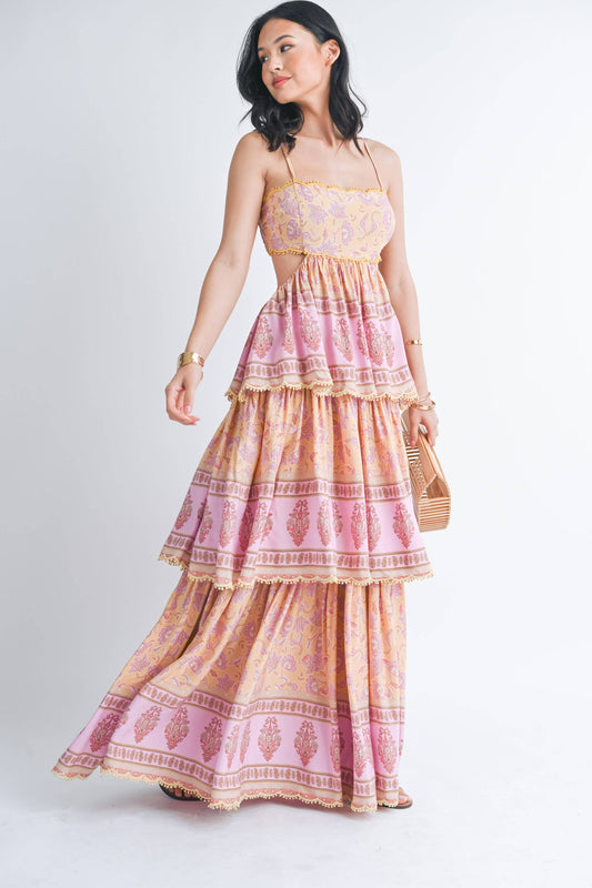 PINK TIER MAXI DRESS