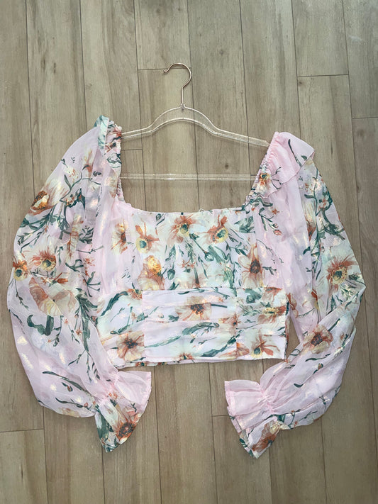 floral shimmer blouse