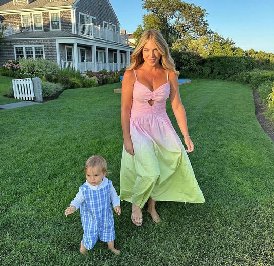sunset dip dress