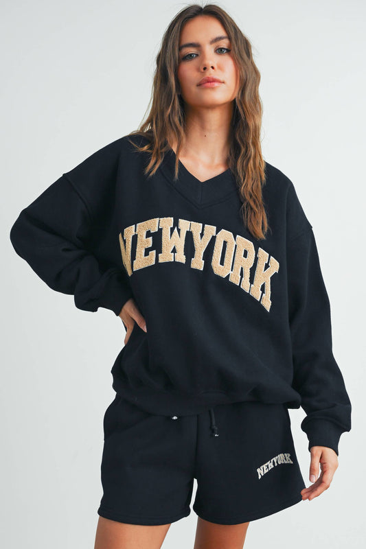 Sherpa New York V Neck Sweatshirt